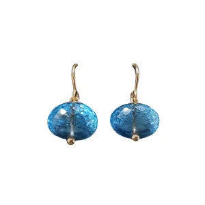 14k Gold Sky Blue Topaz Earrings