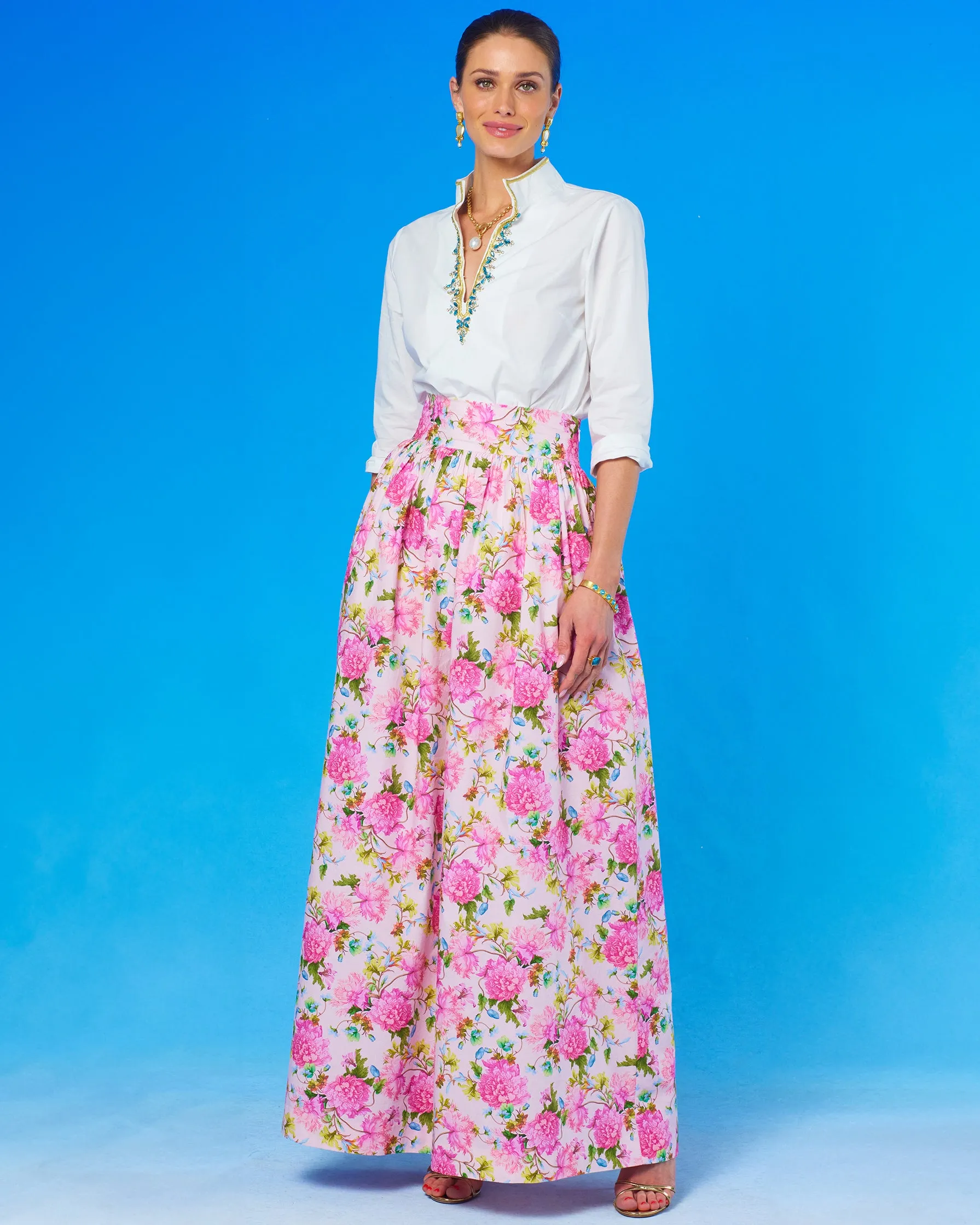 Alexandra Long Full Skirt in English Roses