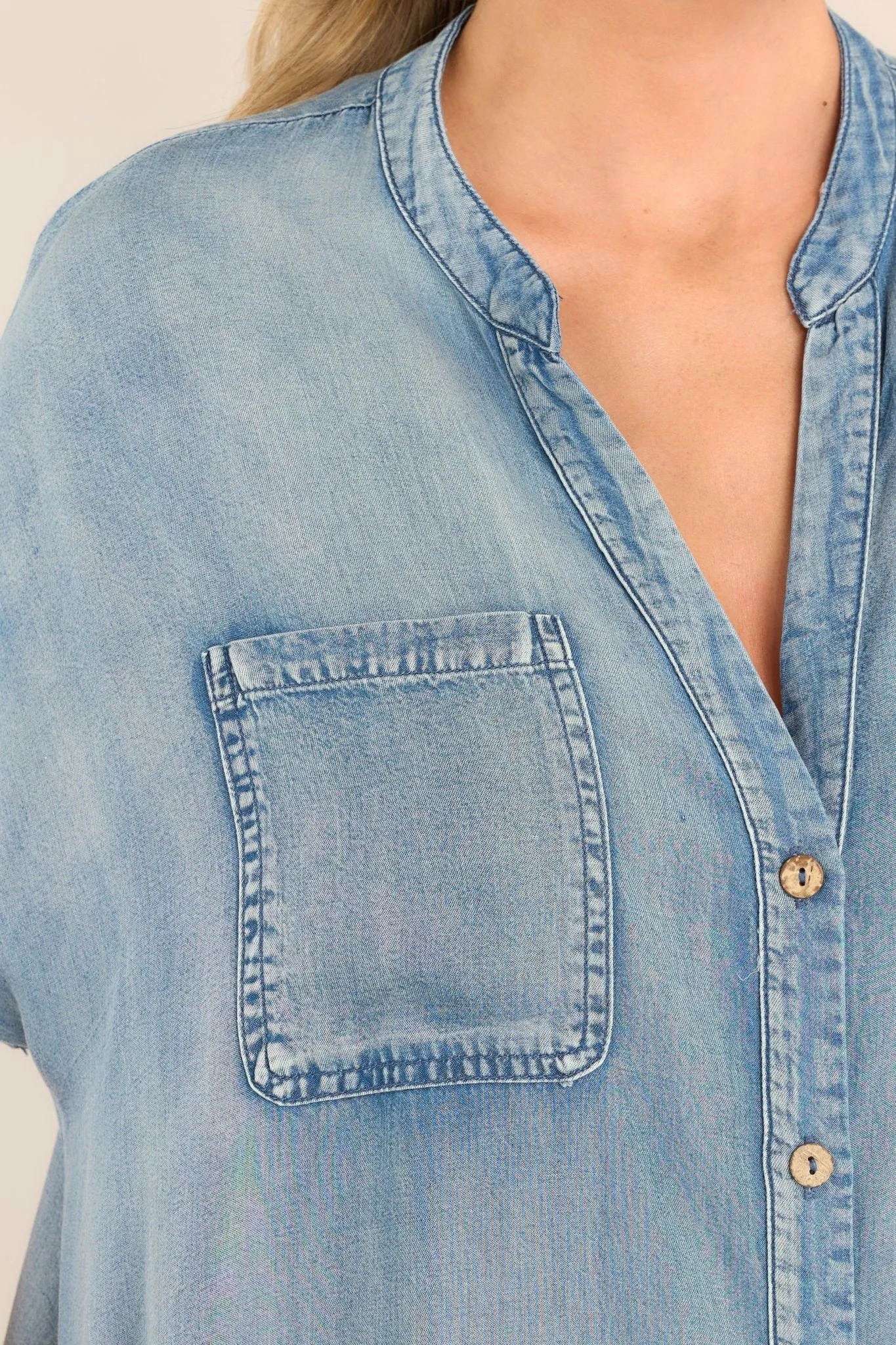 Another Crush Chambray Midi Shirt Dress