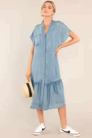 Another Crush Chambray Midi Shirt Dress