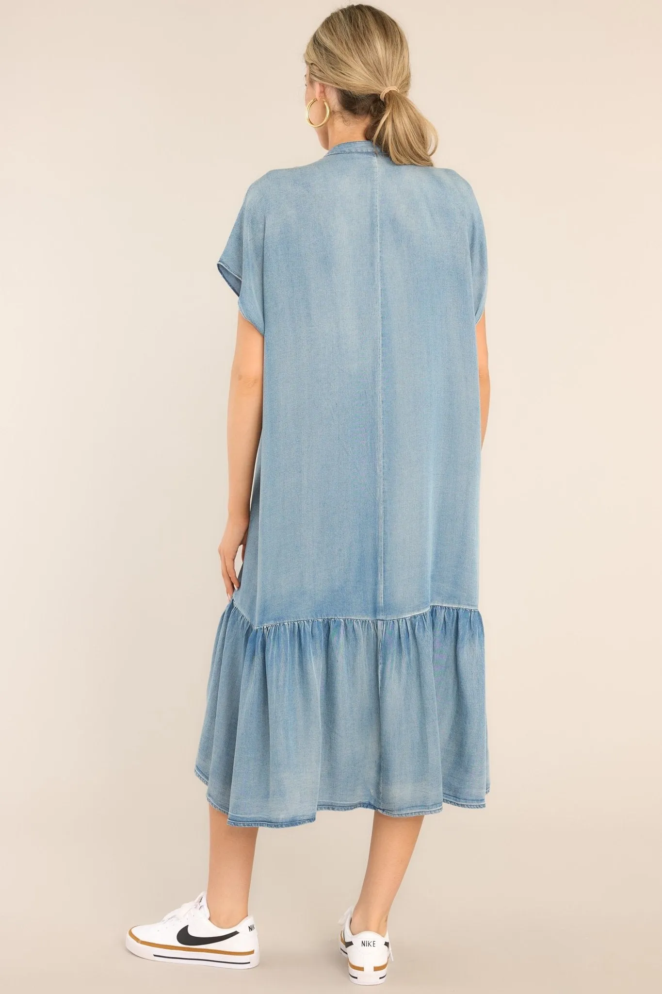 Another Crush Chambray Midi Shirt Dress