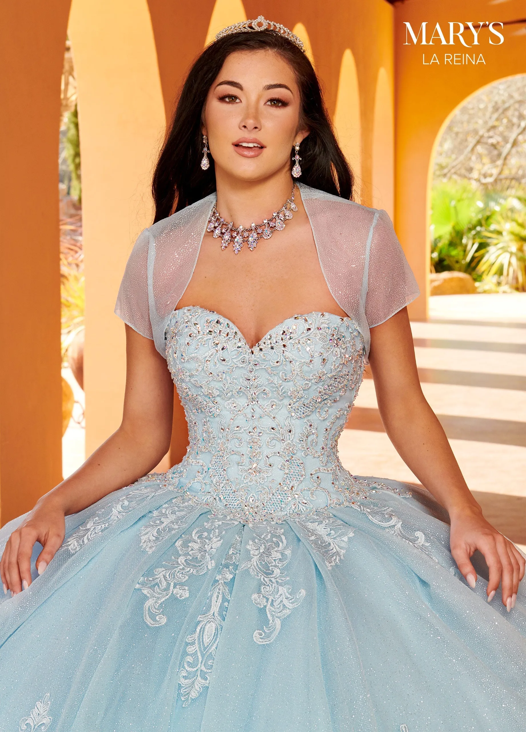 Applique Strapless Quinceanera Dress by Mary's Bridal MQ2156