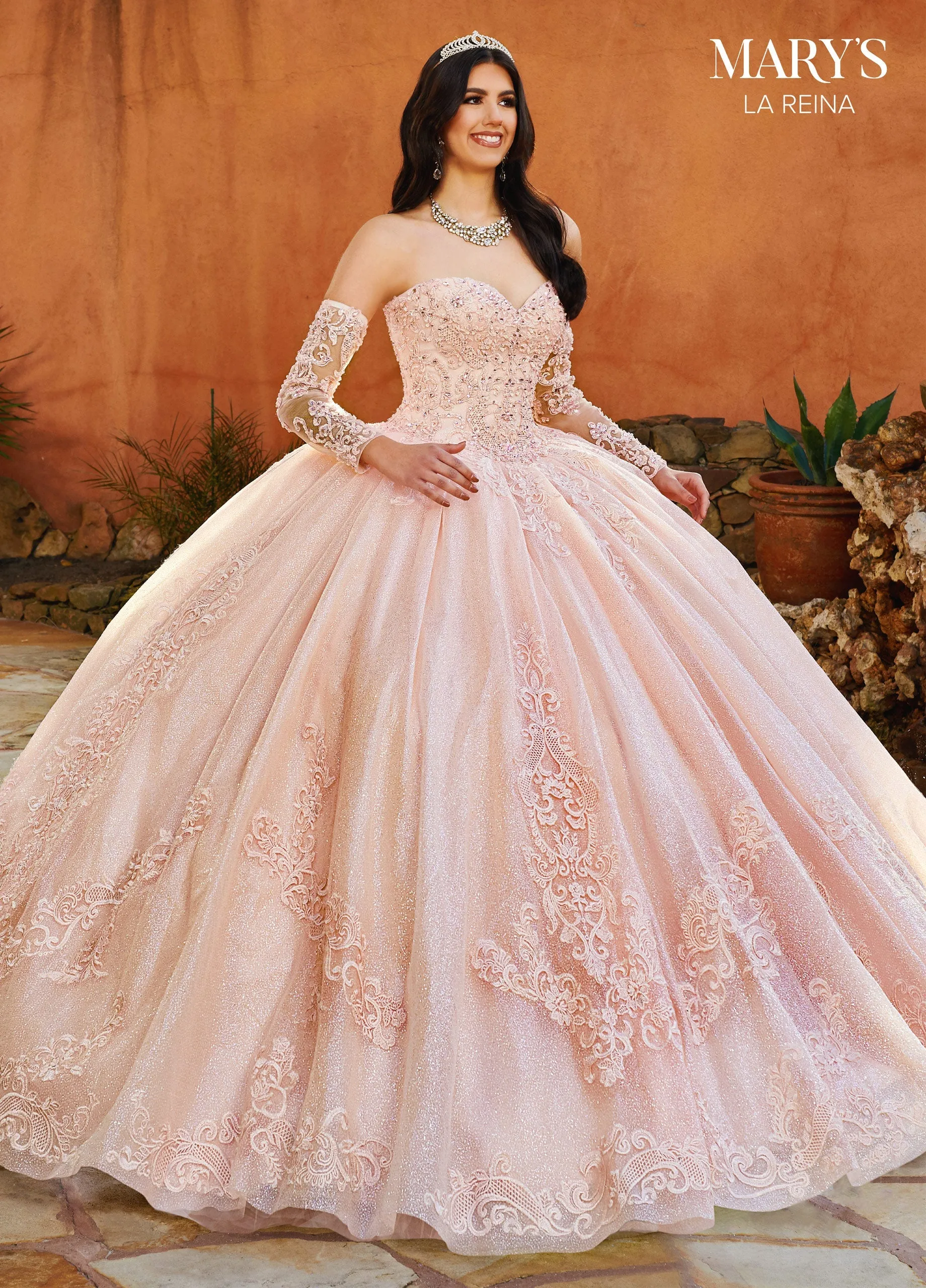 Applique Strapless Quinceanera Dress by Mary's Bridal MQ2156