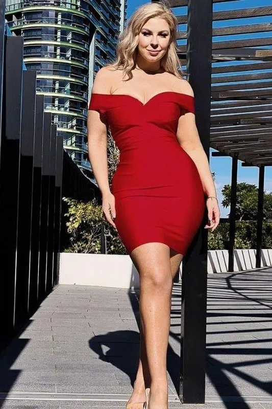 Ash Bandage Dress - Red Wine