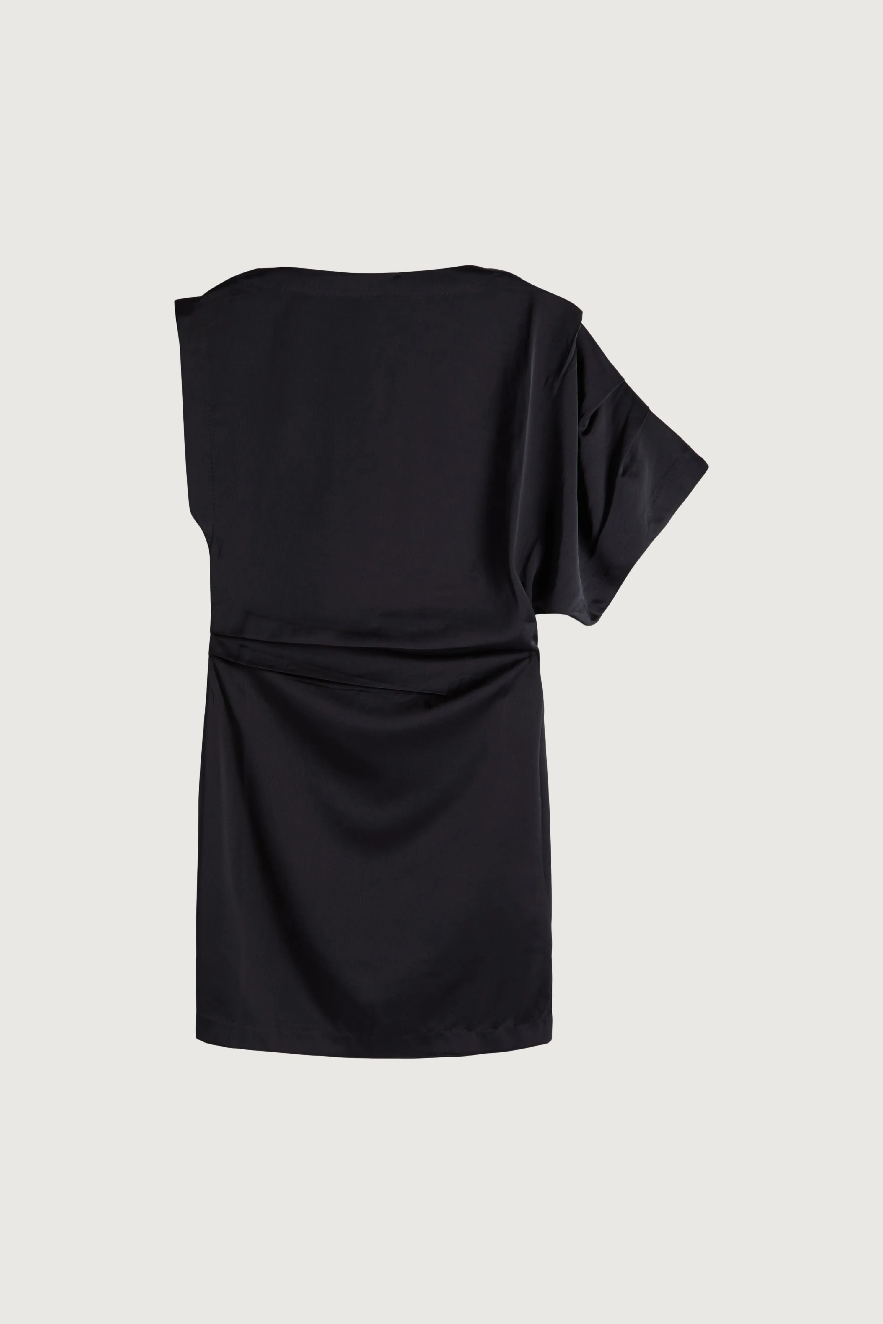 ASYMMETRICAL BAT SLEEVE MINI DRESS