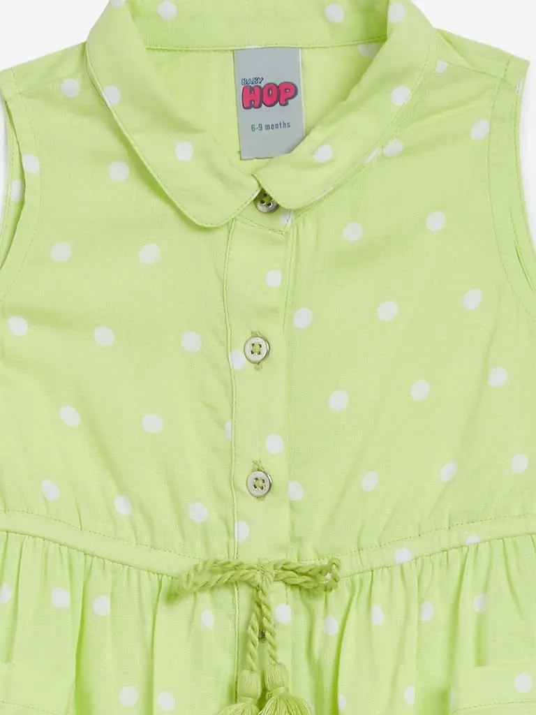 Baby HOP Lime Polka-Dotted Anaya Shirtdress