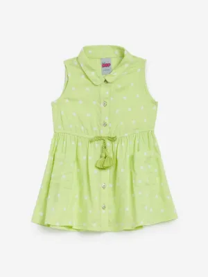 Baby HOP Lime Polka-Dotted Anaya Shirtdress