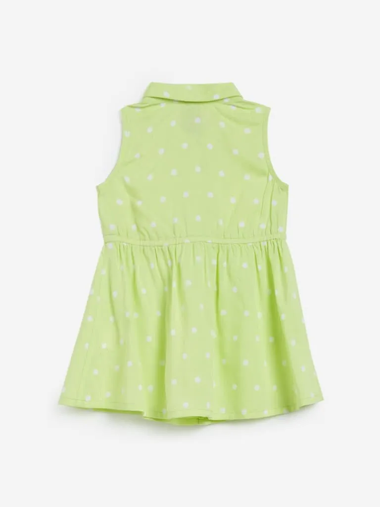 Baby HOP Lime Polka-Dotted Anaya Shirtdress