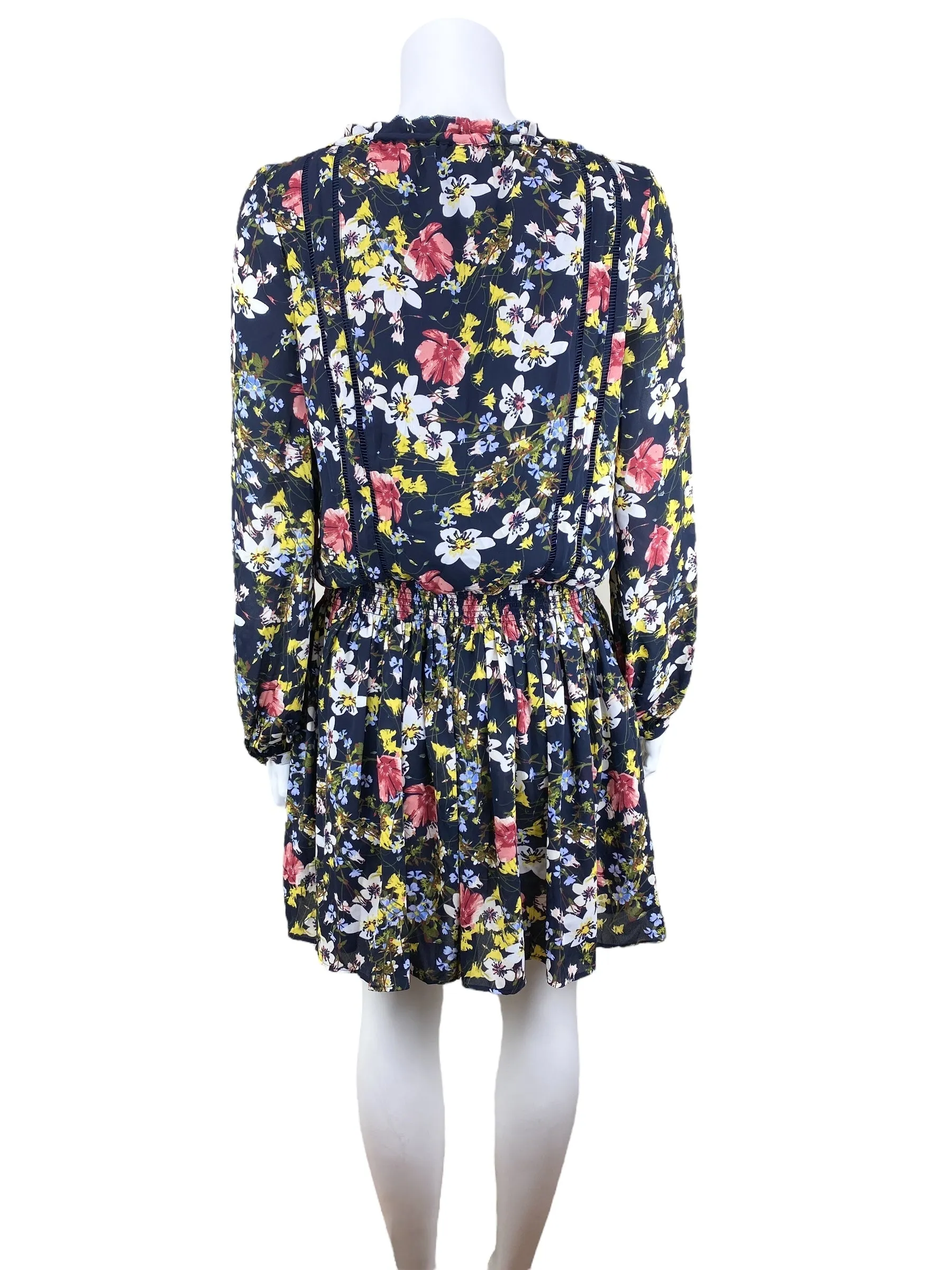 Banana Republic Women's Valeri Floral Smocked Waist Dress Navy Size S