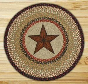 Barn Star Round Patch Rug