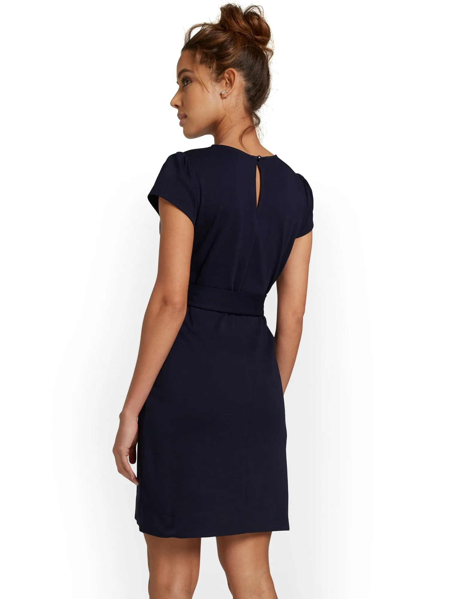 Belted Shift Dress - City Knits