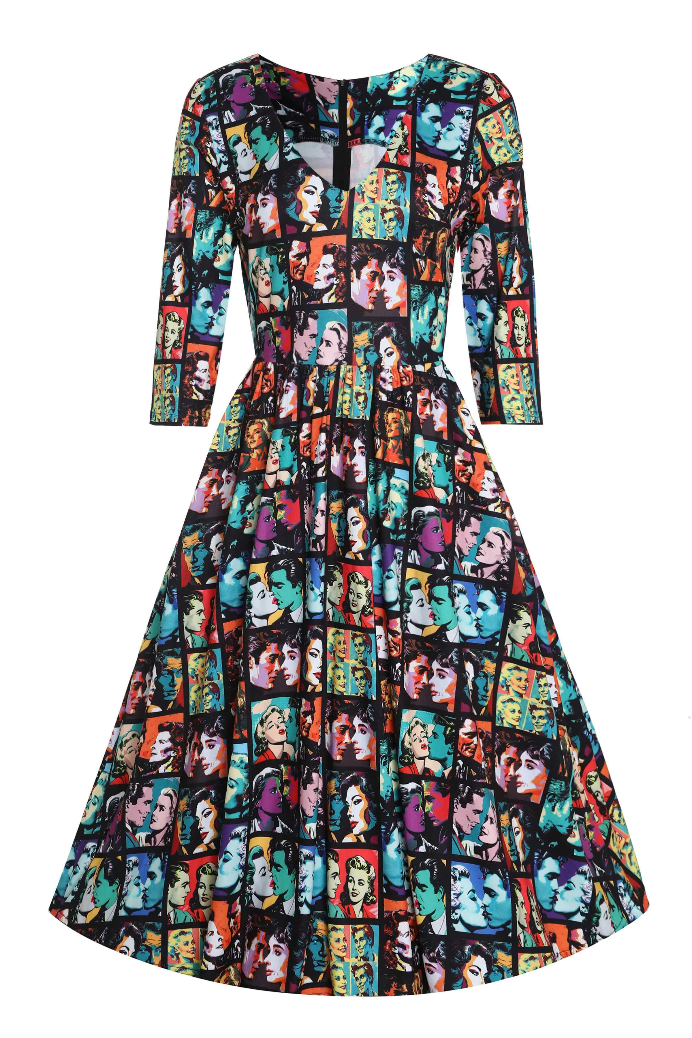 Billie Pop Art Romance Long Sleeved Dress