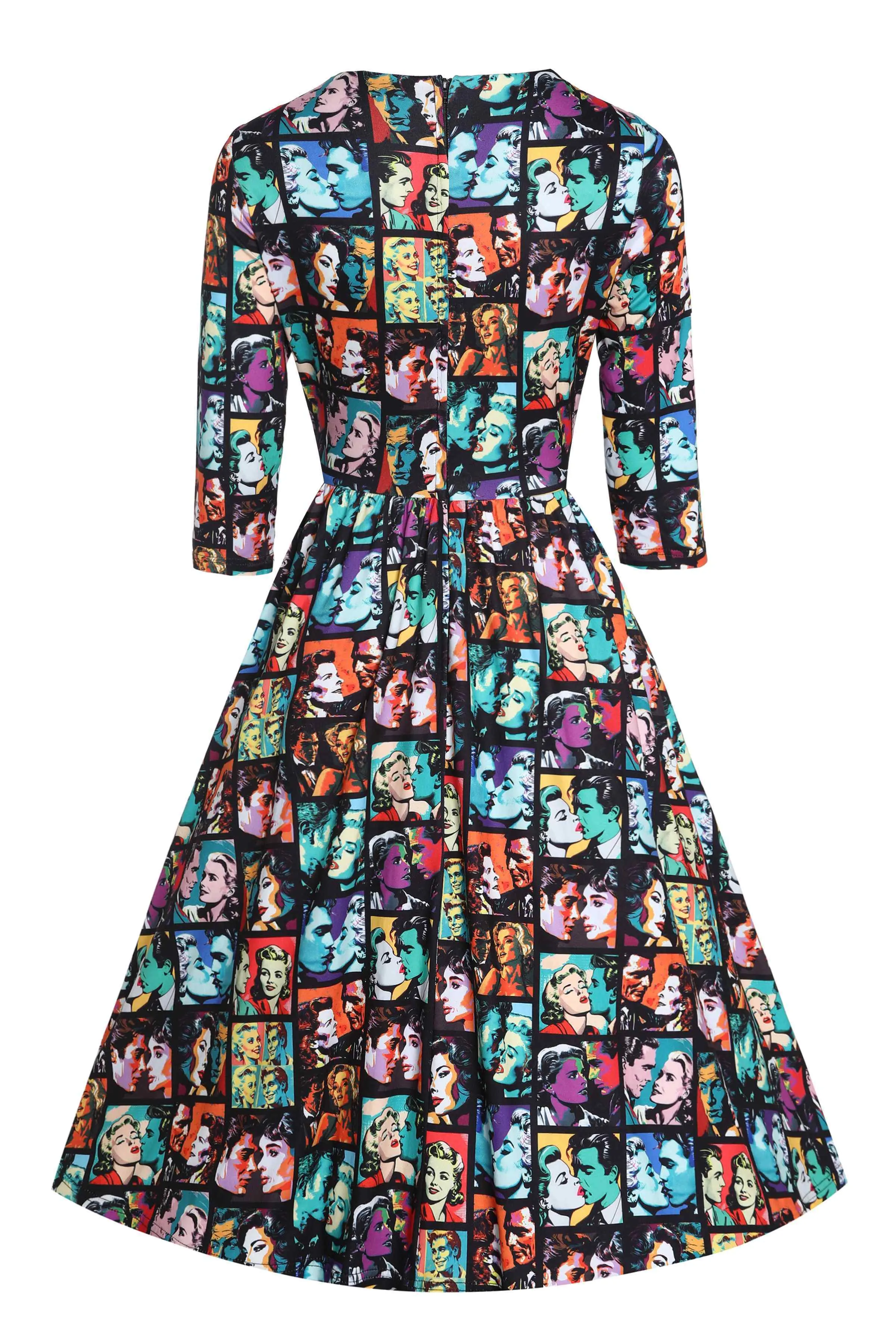 Billie Pop Art Romance Long Sleeved Dress