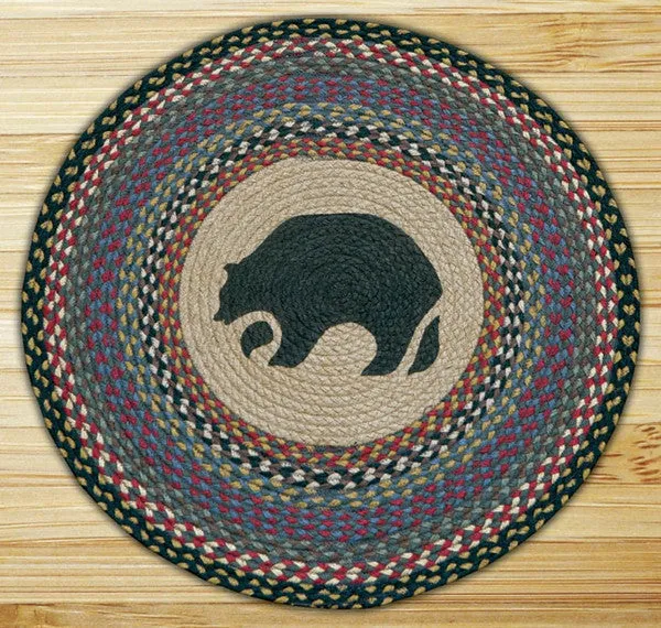 Black Bear Round Patch Rug