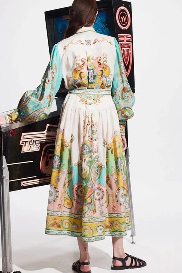 Bohemia Style Long Puff Sleeves Dress