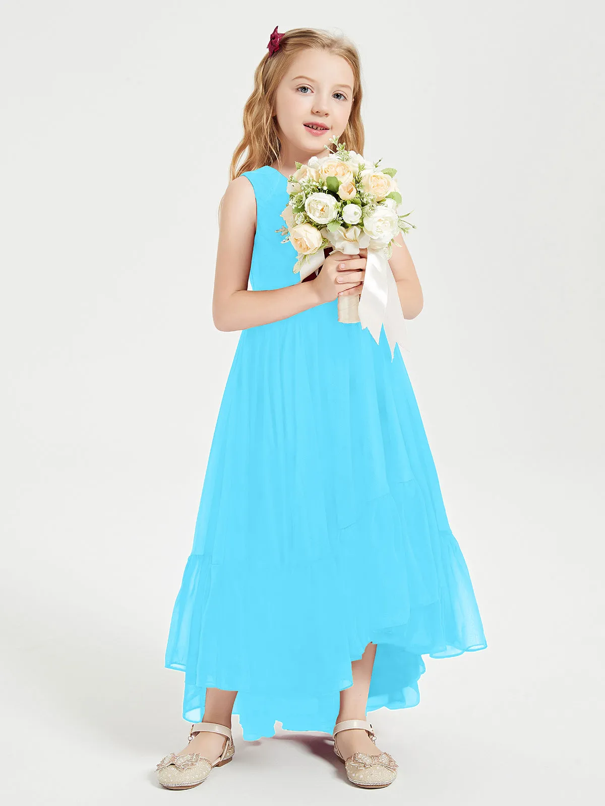 Boho Junior Bridesmaid Dresses Cascading Skirt Pool