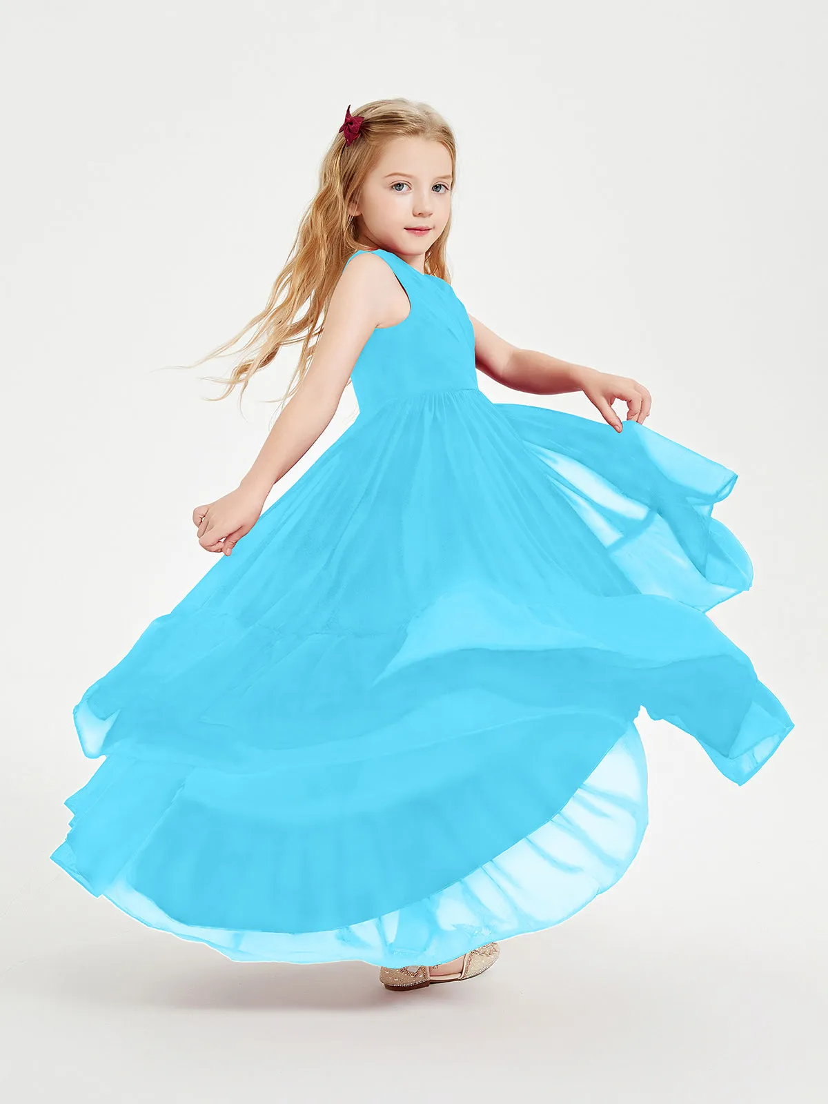 Boho Junior Bridesmaid Dresses Cascading Skirt Pool