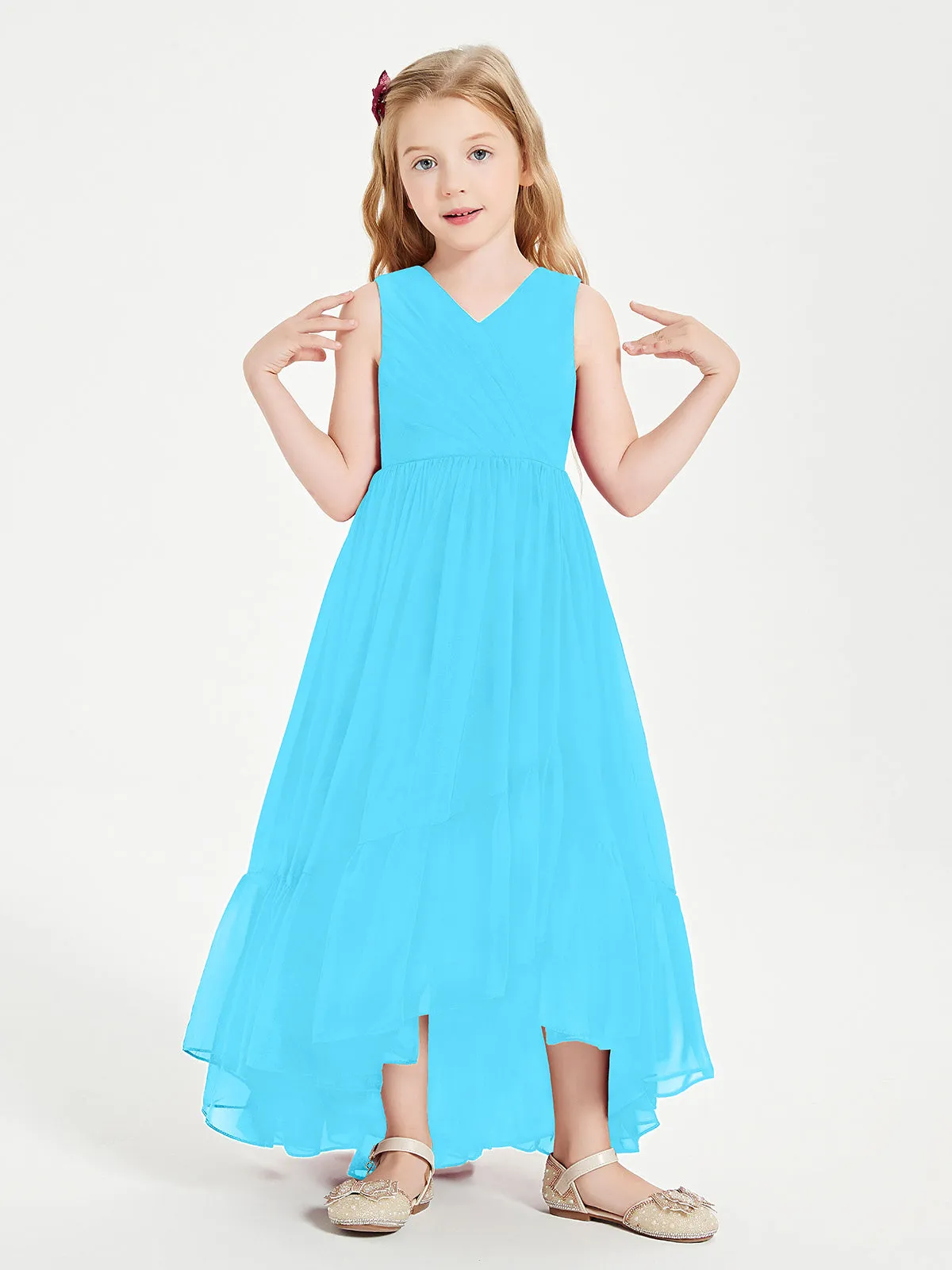 Boho Junior Bridesmaid Dresses Cascading Skirt Pool