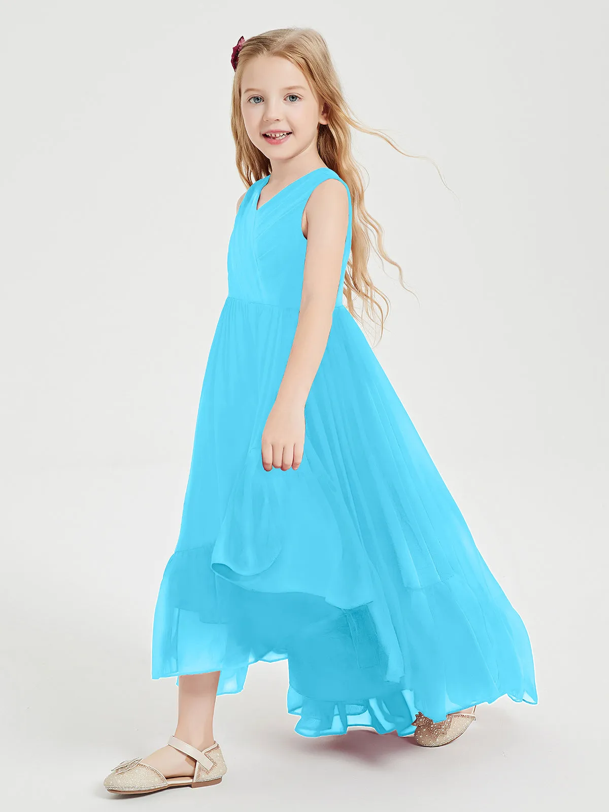 Boho Junior Bridesmaid Dresses Cascading Skirt Pool