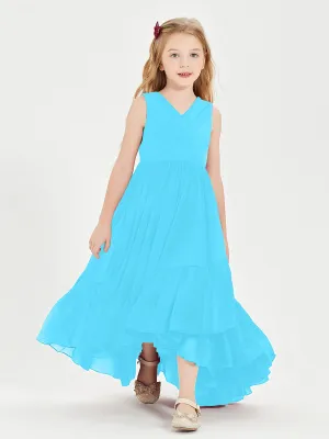 Boho Junior Bridesmaid Dresses Cascading Skirt Pool