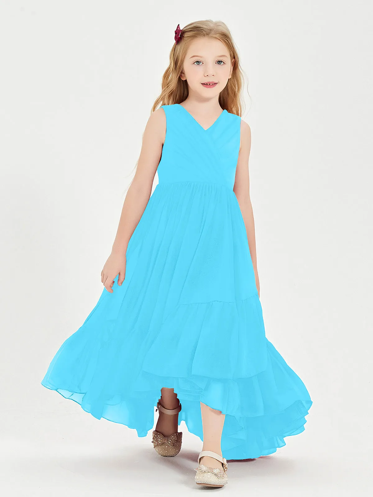 Boho Junior Bridesmaid Dresses Cascading Skirt Pool