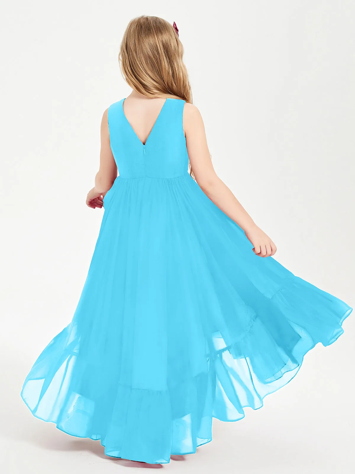 Boho Junior Bridesmaid Dresses Cascading Skirt Pool