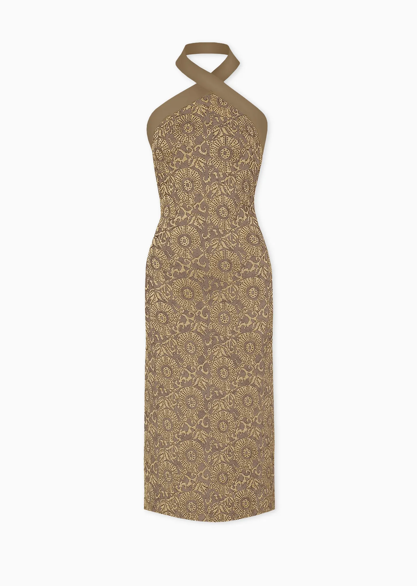 Carine - Jacquard Knit Halter Dress