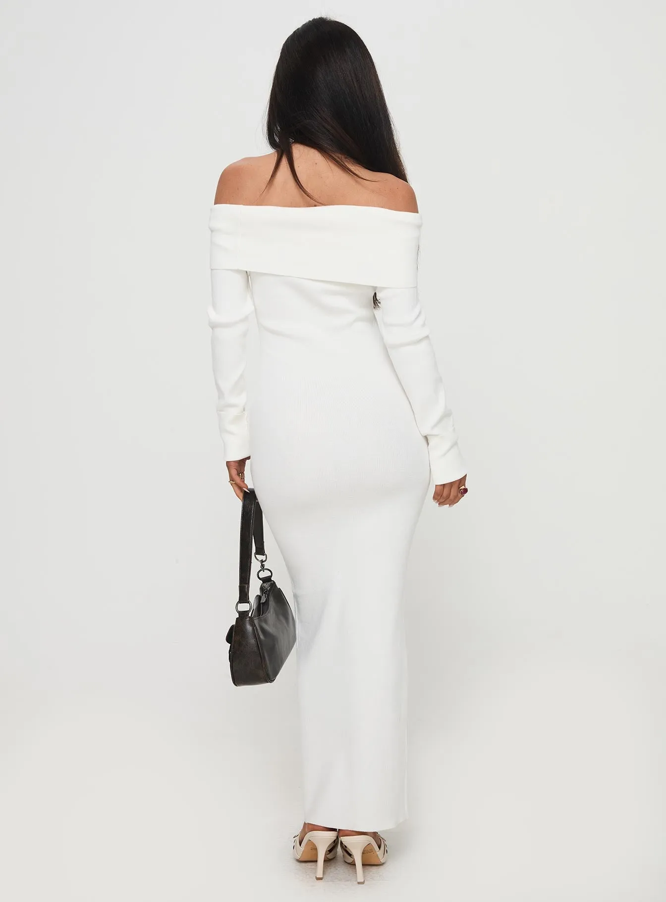 Celestara Off The Shoulder Maxi Dress White