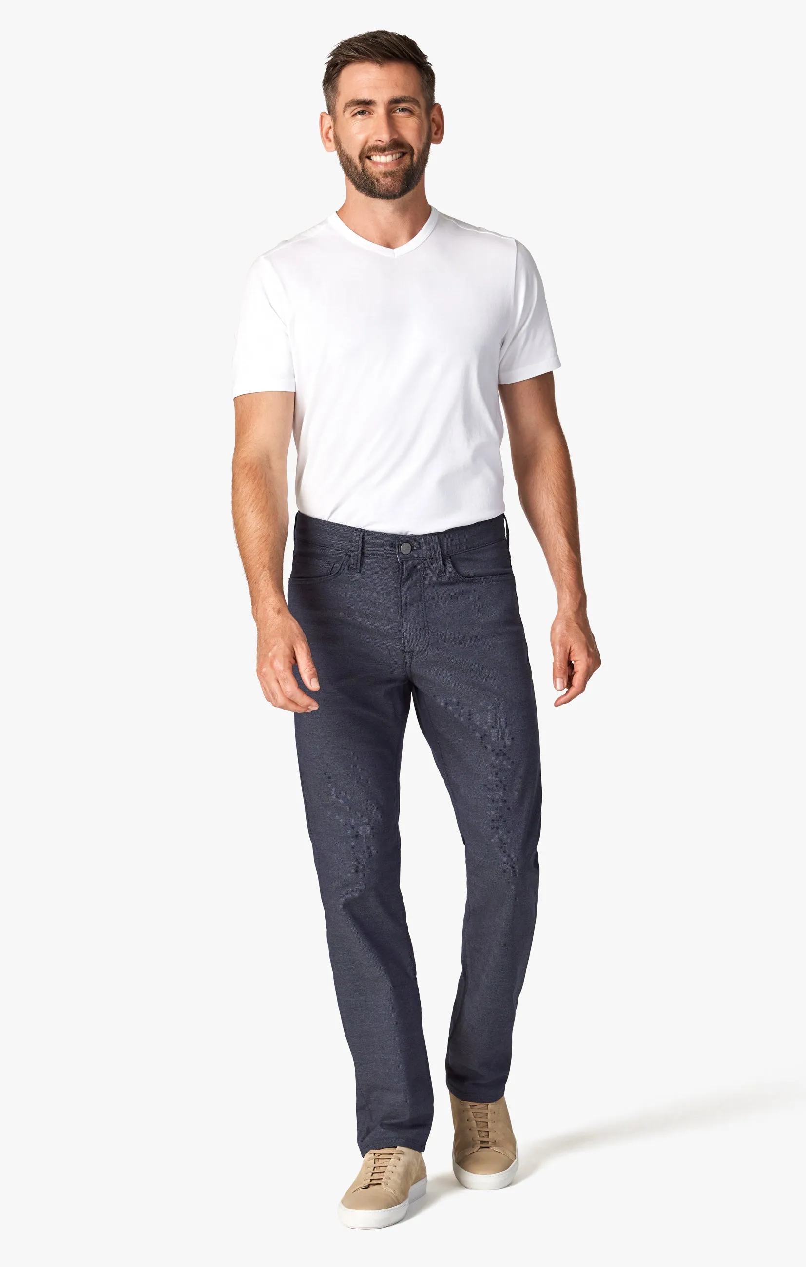 Charisma Relaxed Straight Pants In Navy Coolmax