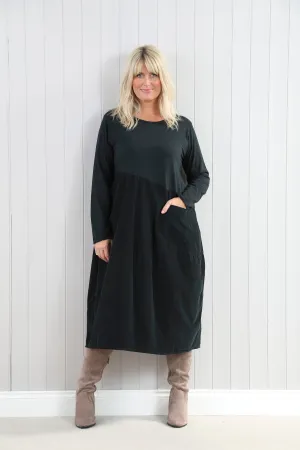 Cord Asymmetric Pocket Dress