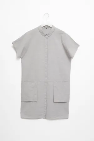 COS GREY COTTON POCKET SHIRT DRESS