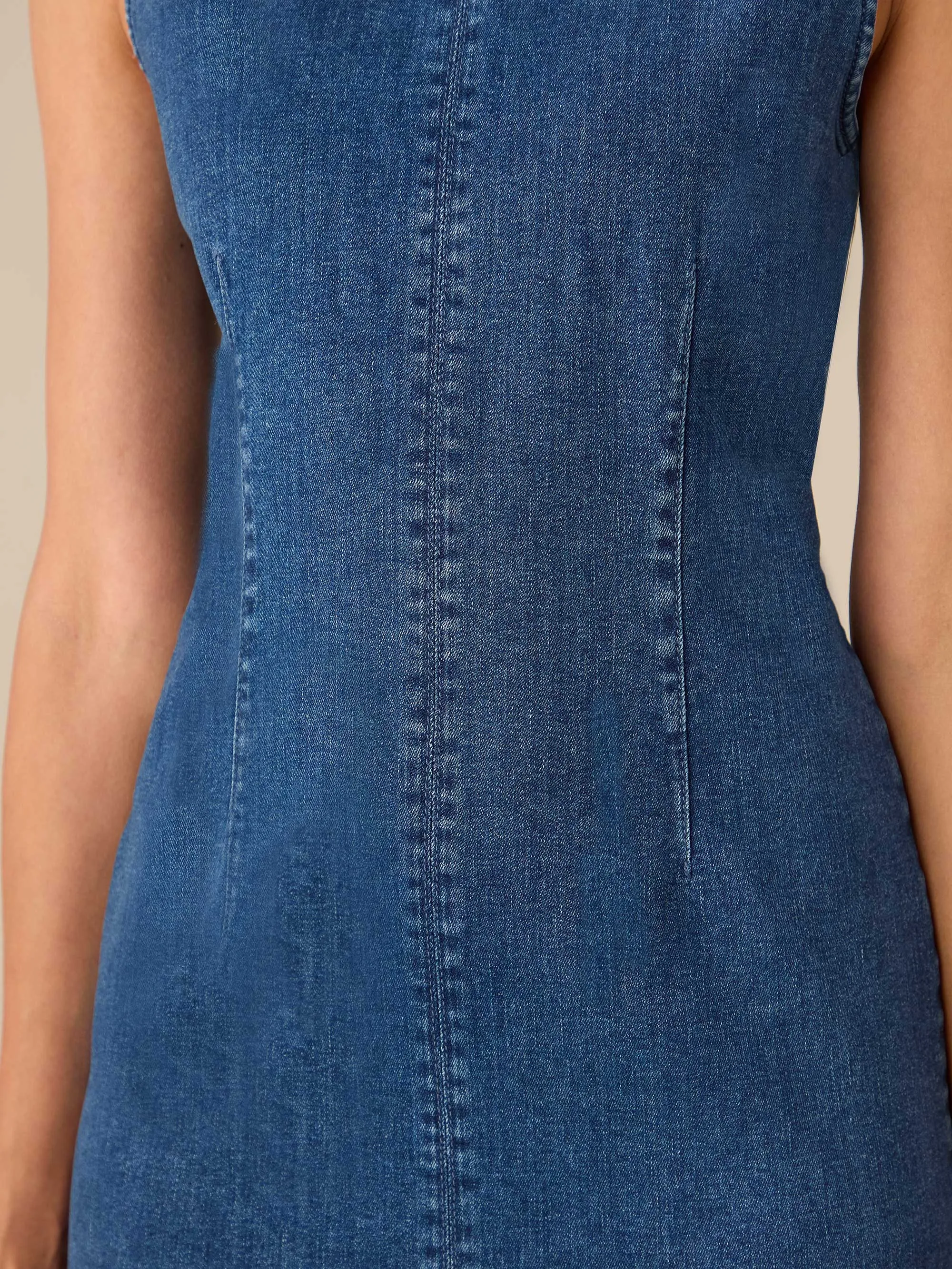 Denim Column Midi Dress