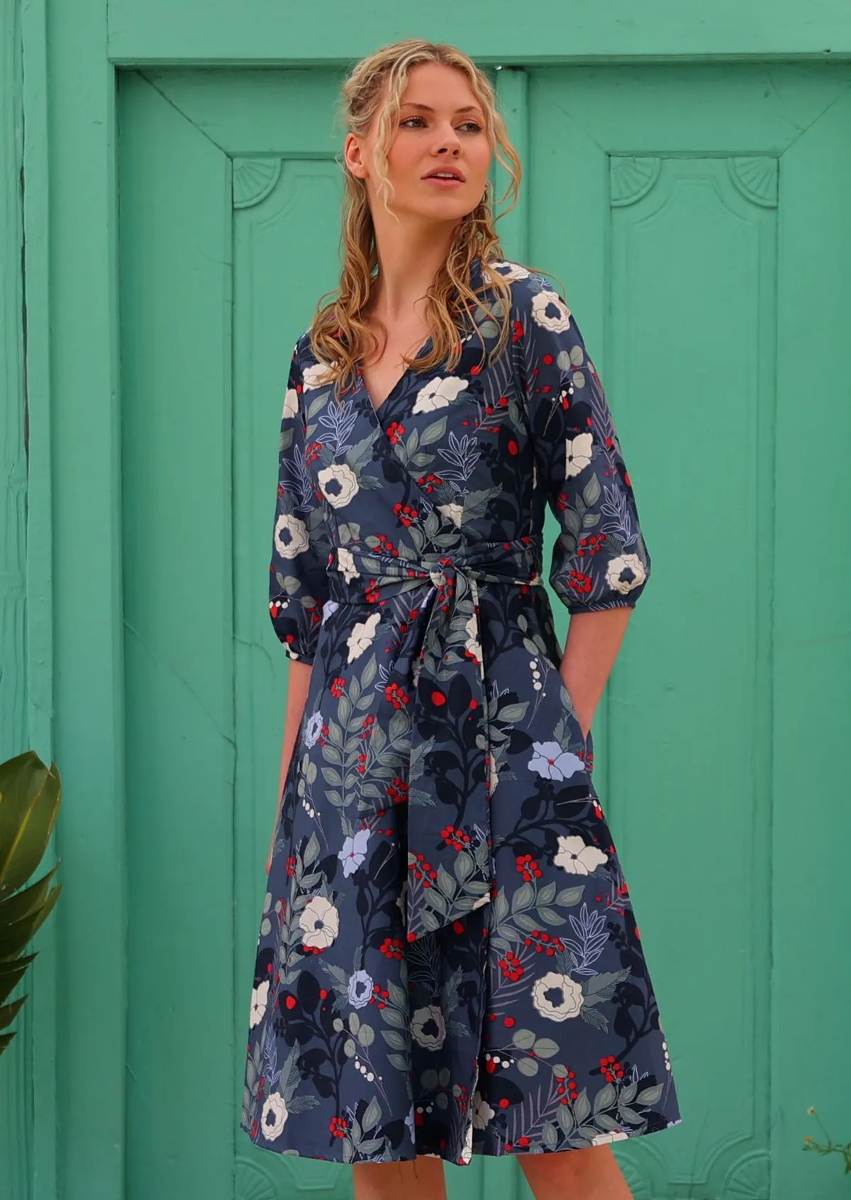 Ella Wrap Dress Gardenia