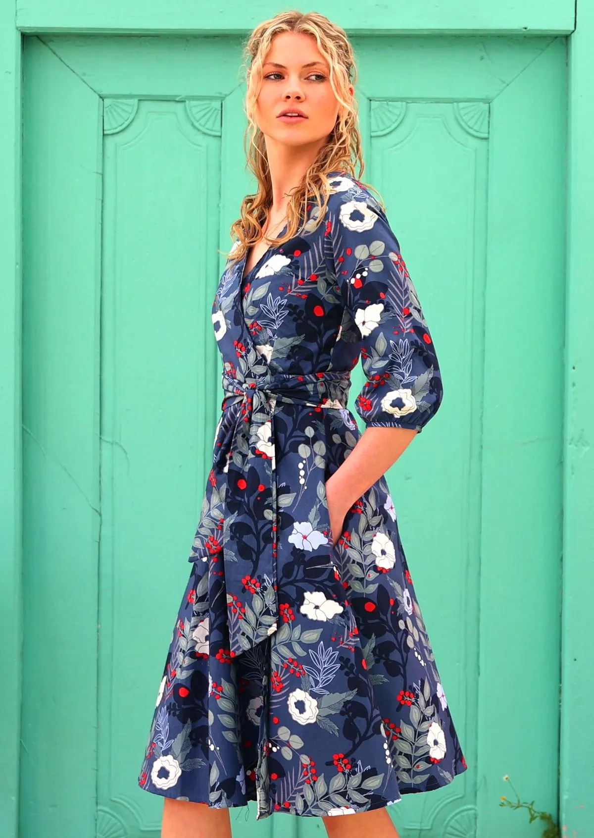 Ella Wrap Dress Gardenia