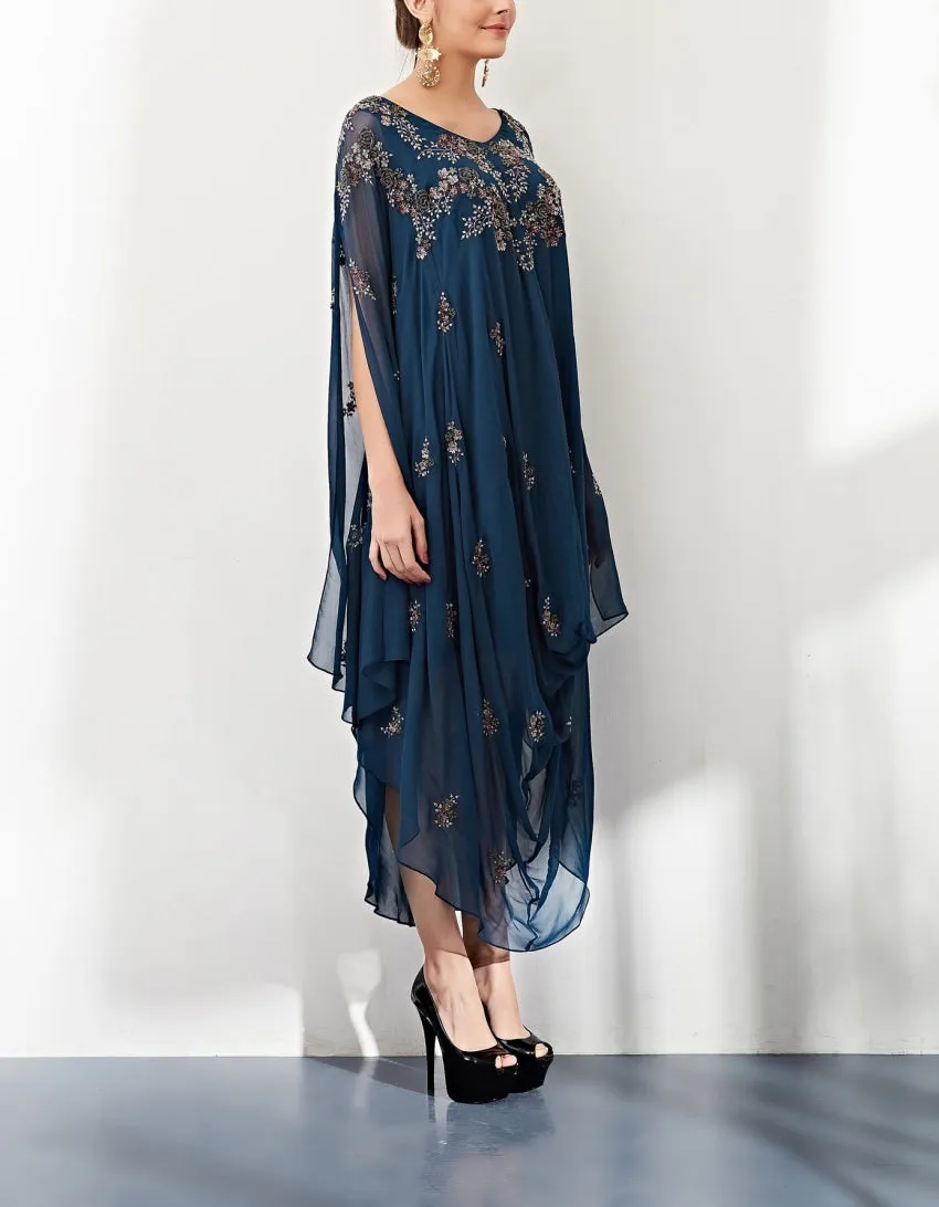 Embroidered Poncho Dress