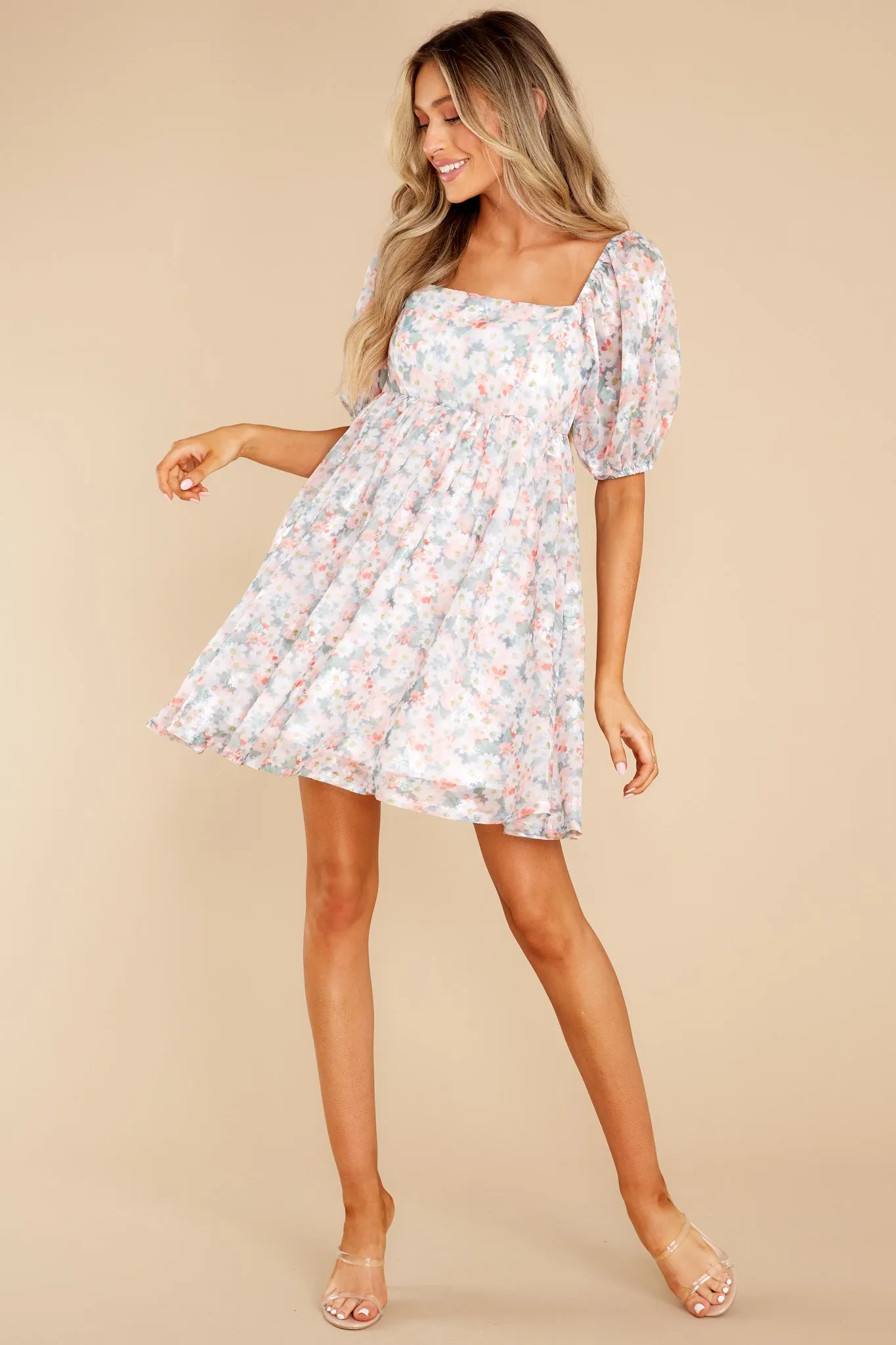 Enjoy Yourself Pink Multi Floral Print Dress