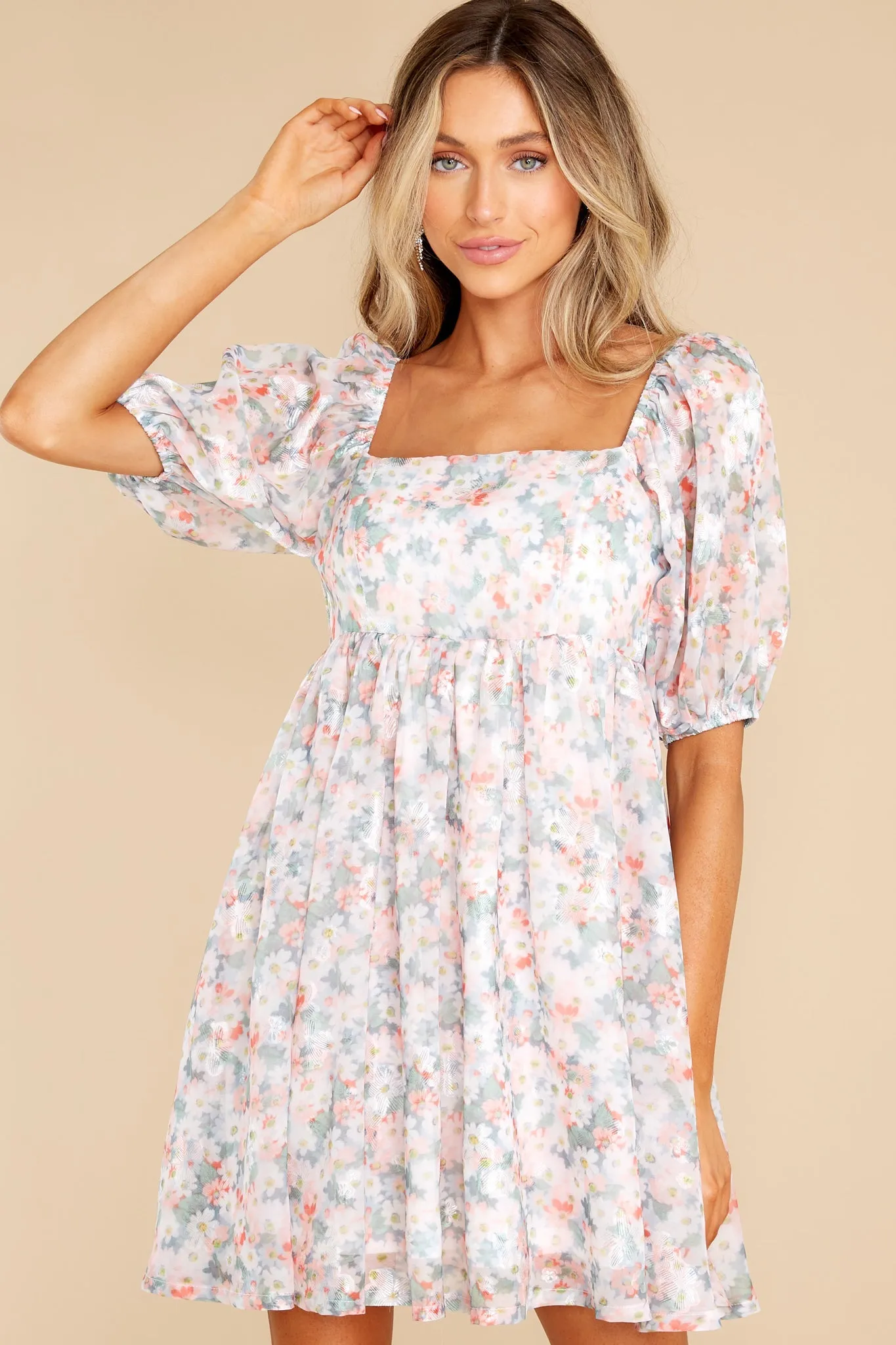 Enjoy Yourself Pink Multi Floral Print Dress