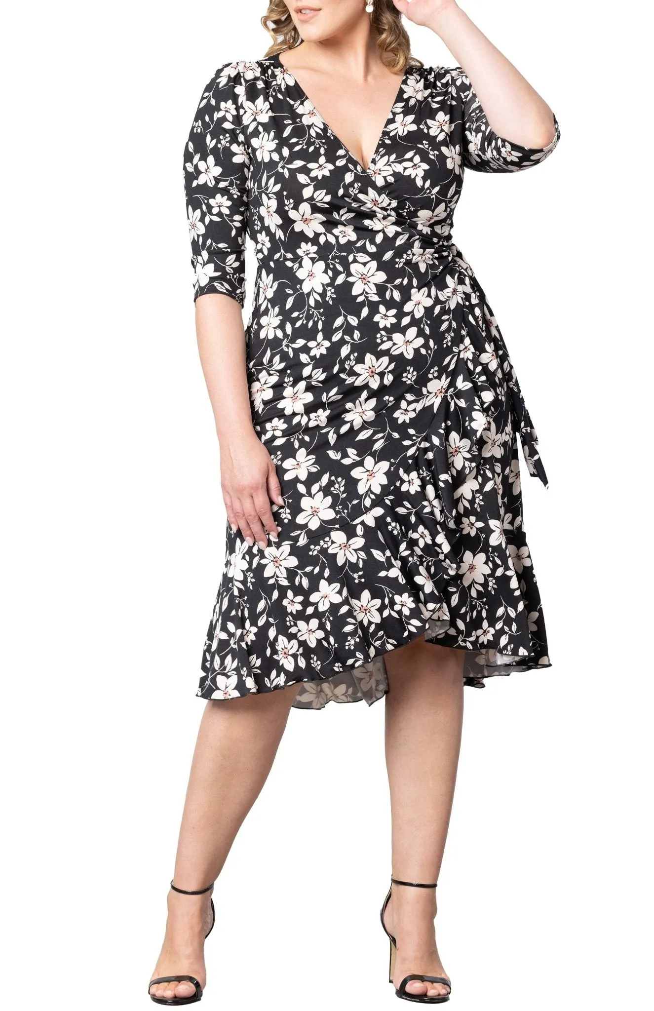 Flirty Flounce Wrap Dress - Plus