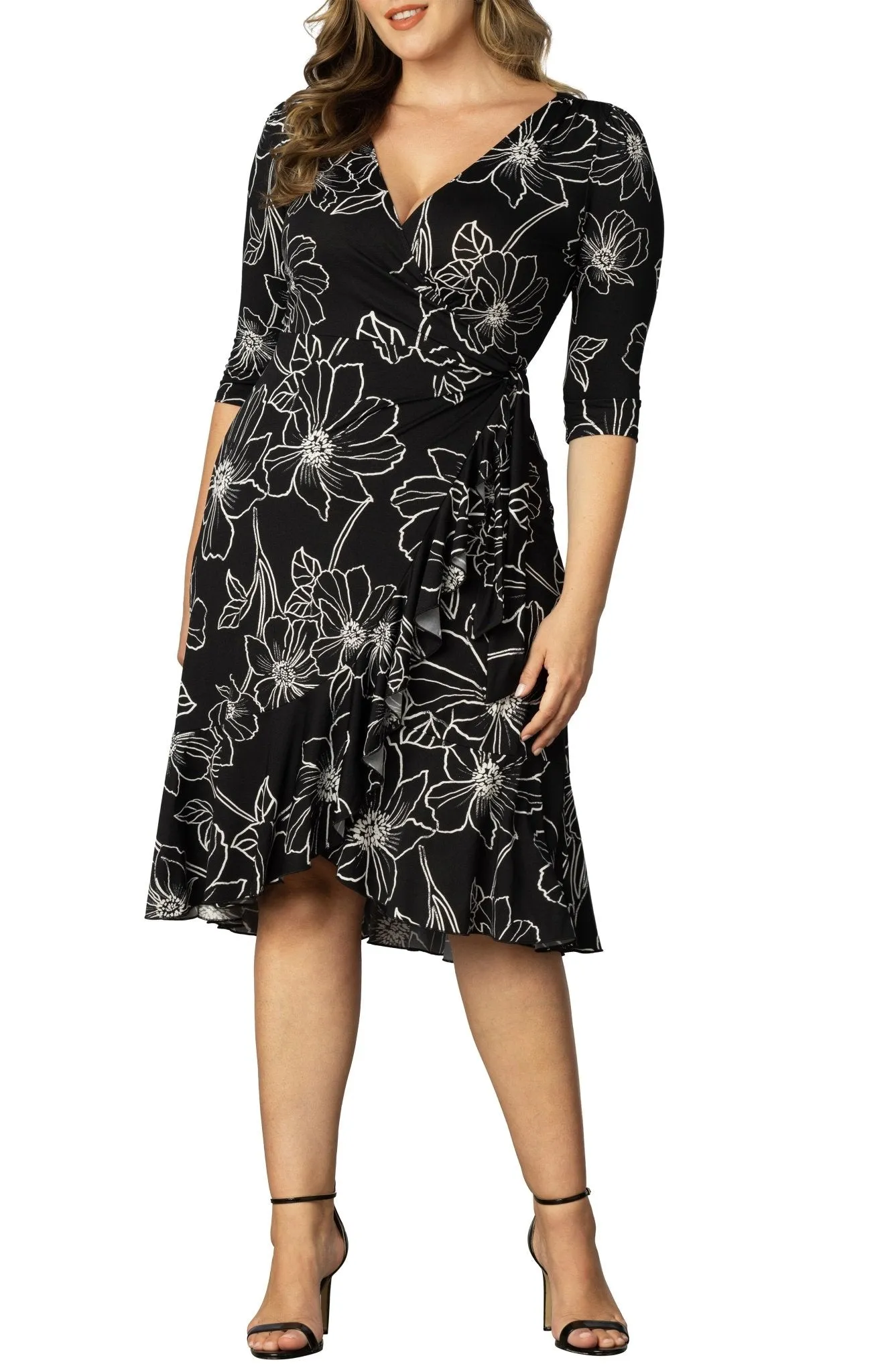 Flirty Flounce Wrap Dress - Plus