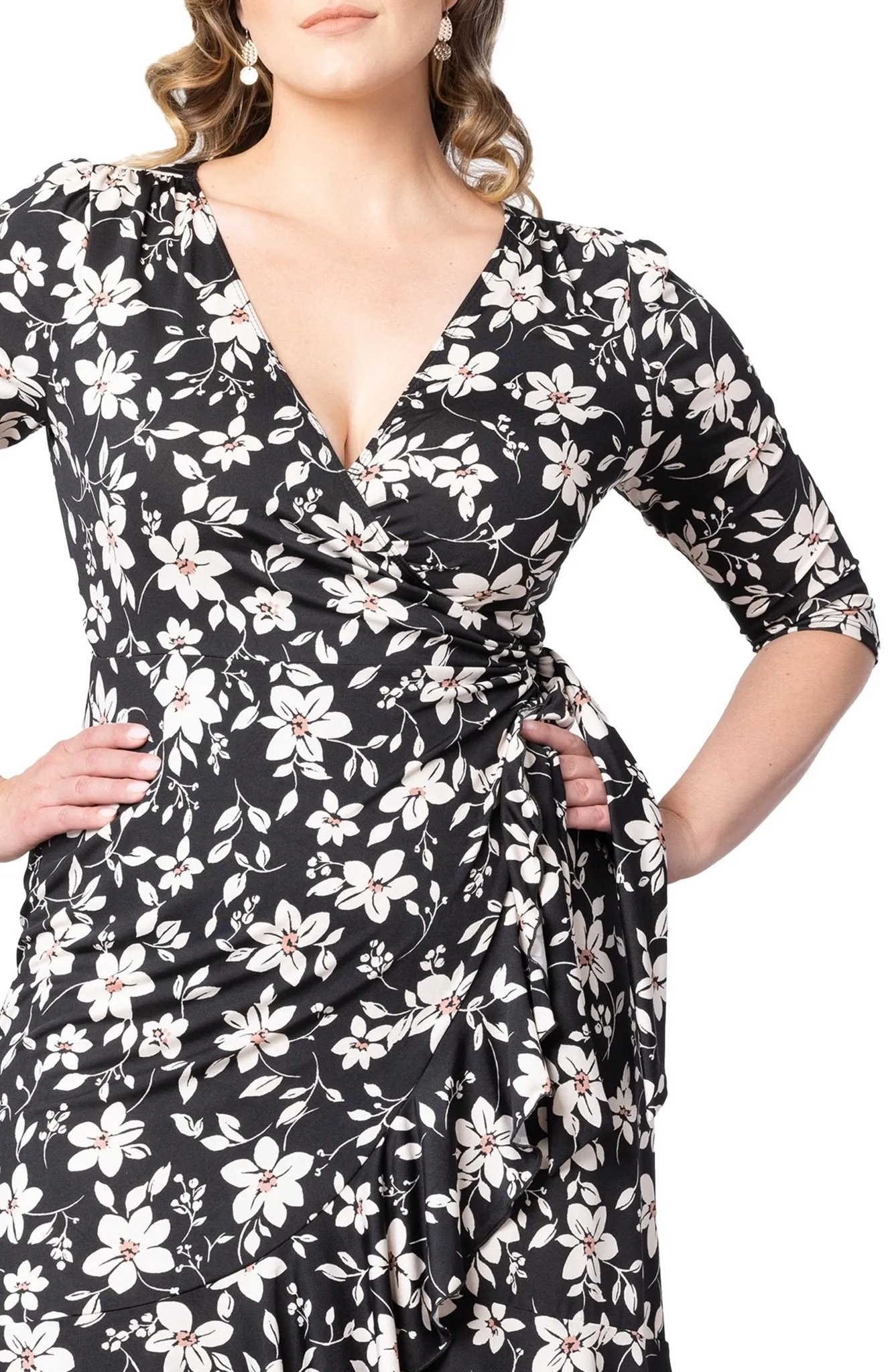 Flirty Flounce Wrap Dress - Plus