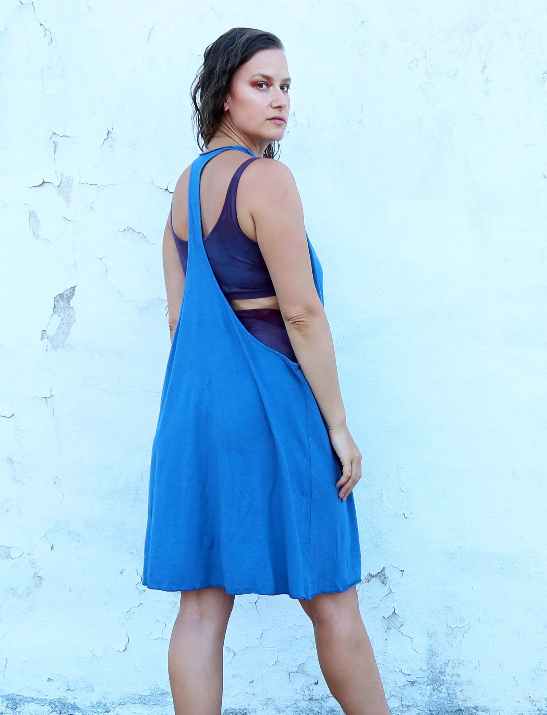 Float Neck Arrow Short Dress