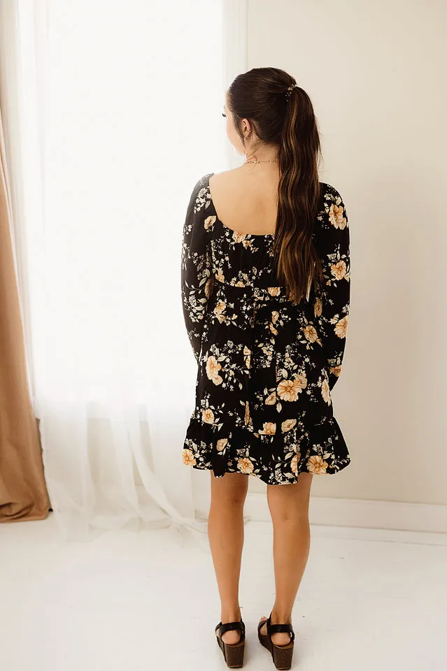 Floral Tie Mini Dress