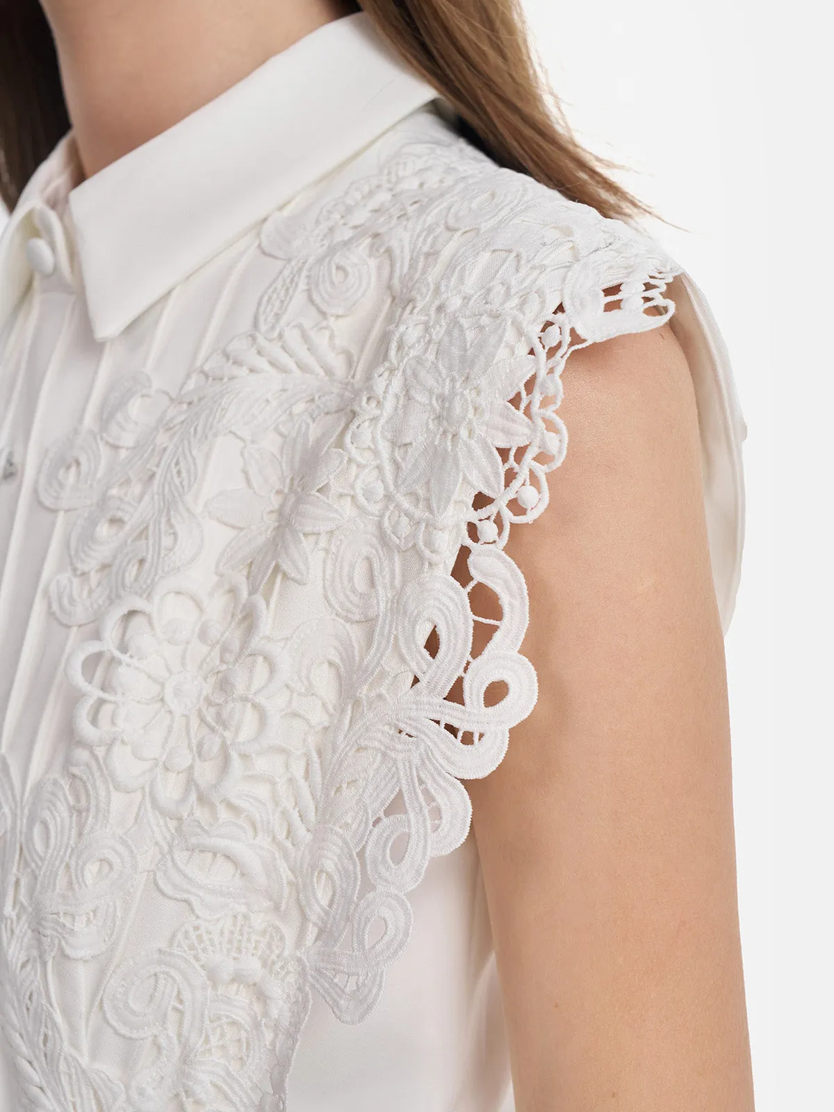 Flower Embroidery Lace Patchwork Dress