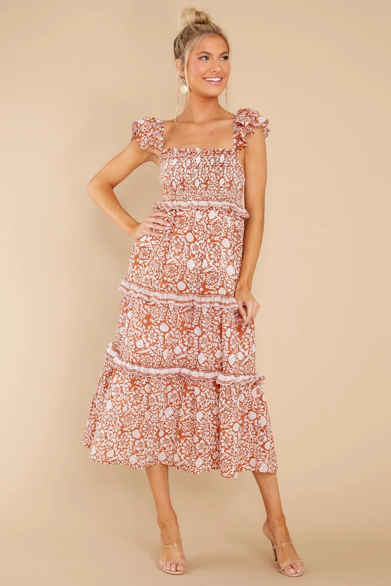 Frida Anila Block Print Midi Dress