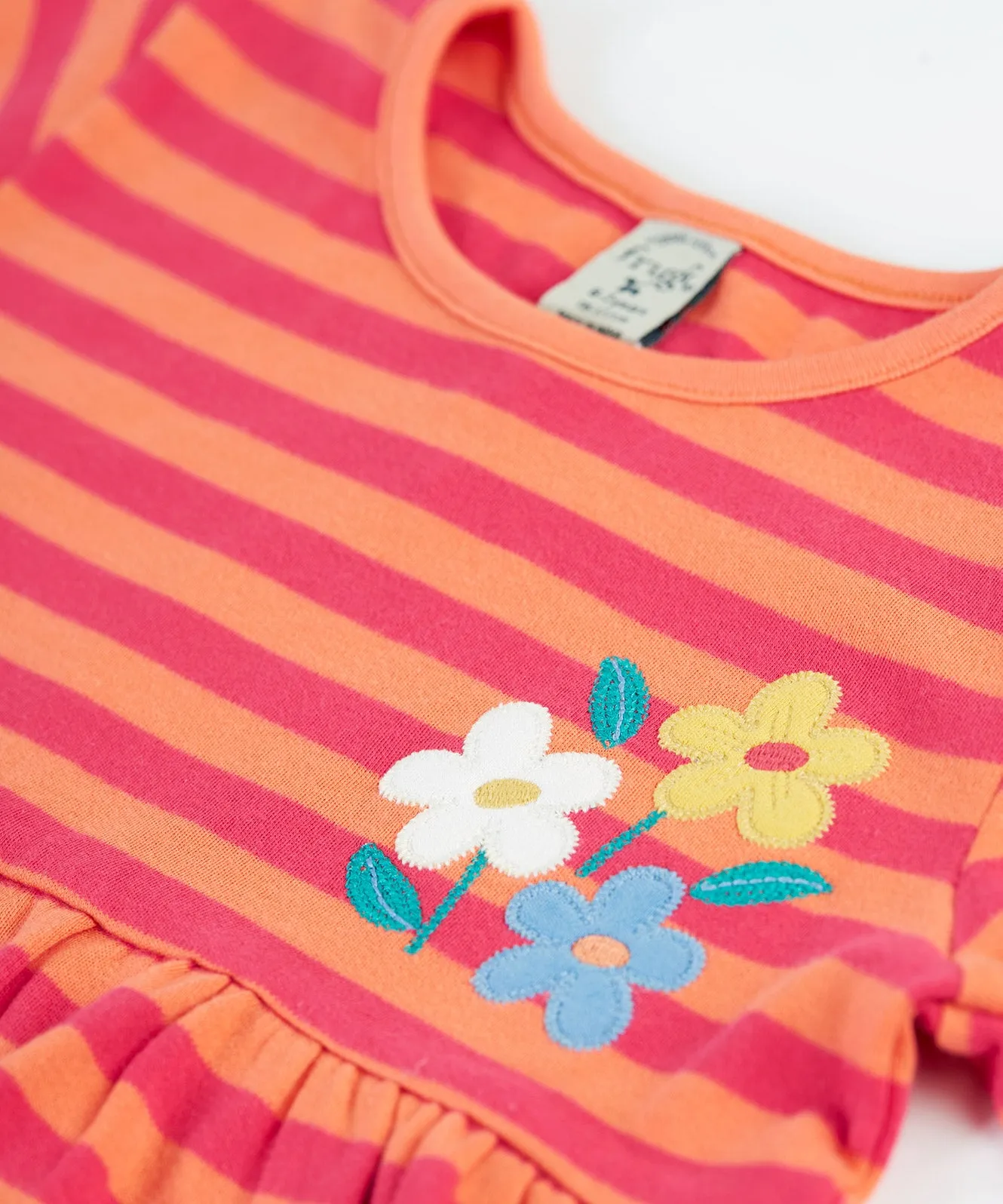 Frugi Marissa Dress - Cantaloupe Stripe/Flowers