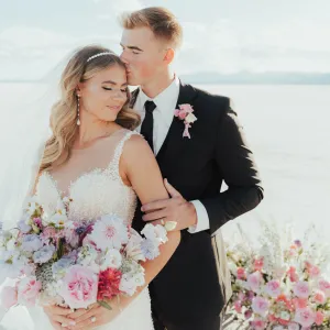 Garden Couture Pink Salt Flats Wedding Editorial