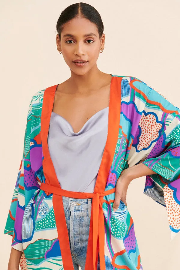 Graphic Garden Kimono Multi Color