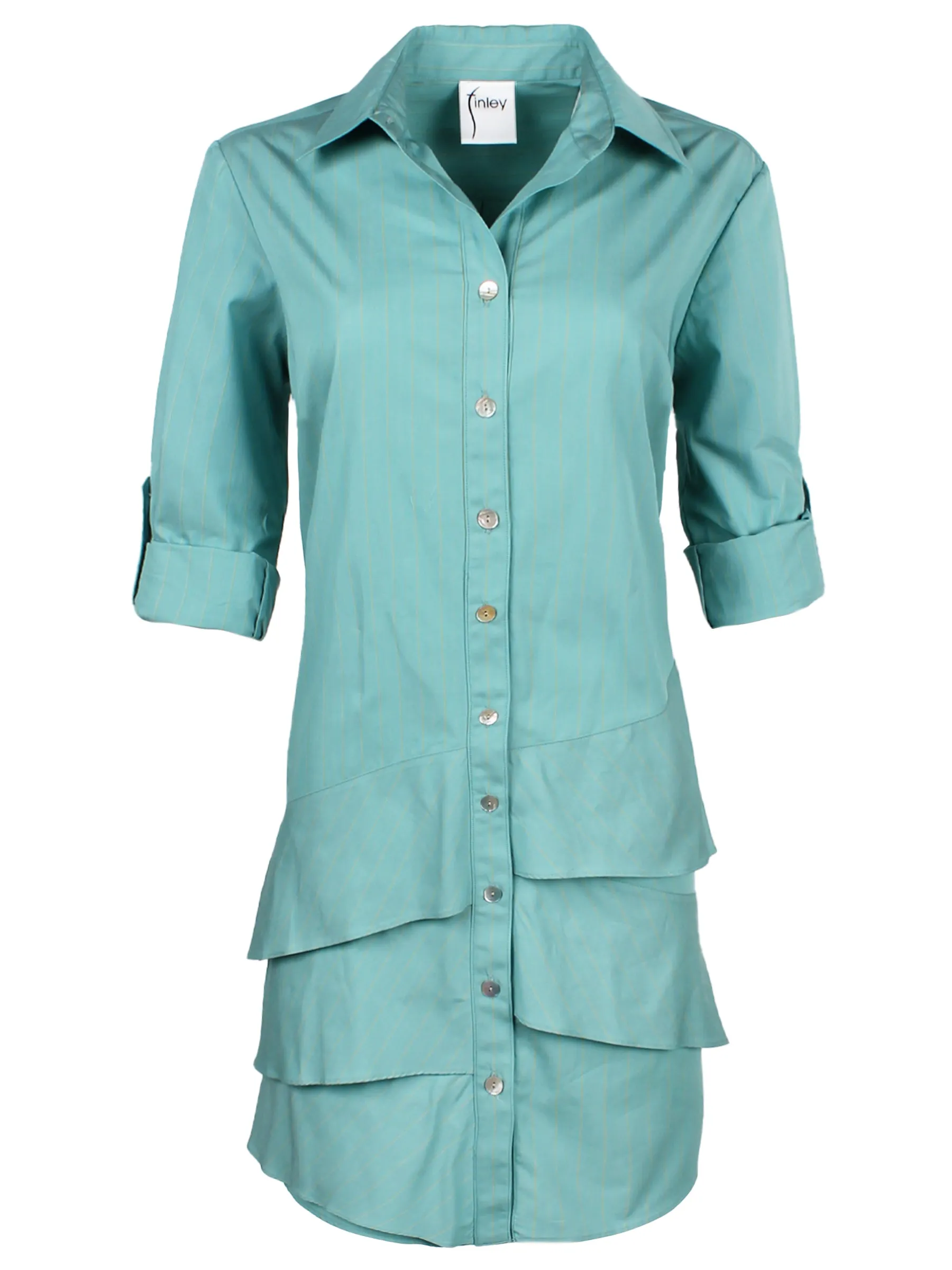 Jenna Dress Turquoise Stripe