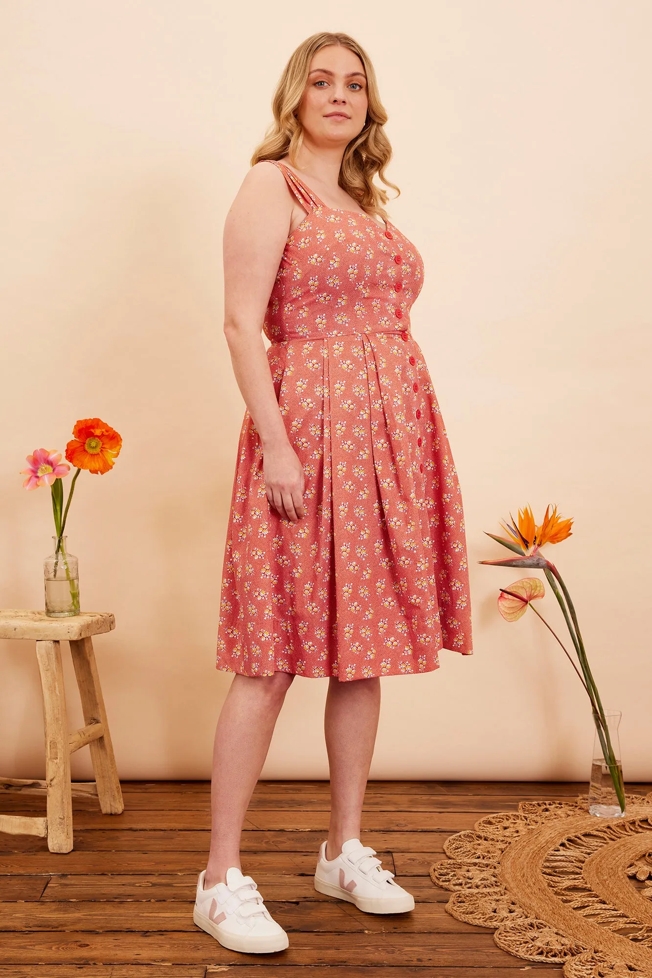 Jenny Paprika Ditsy Floral Dress