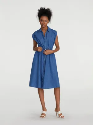 Kalie Belted Chambray Shirtdress